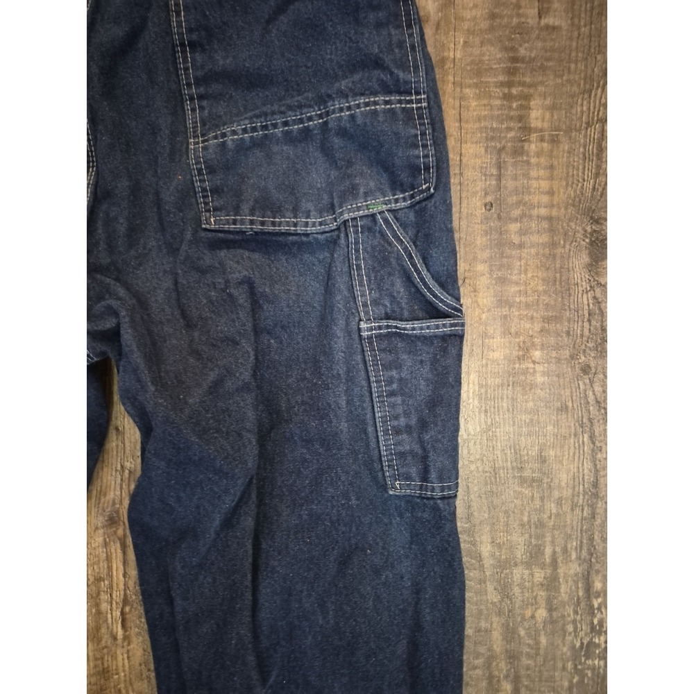 Big Smith Bib Overalls Mens 38x30 Blue Farmer Carpenter Work Denim Jeans - Picture 6 of 9